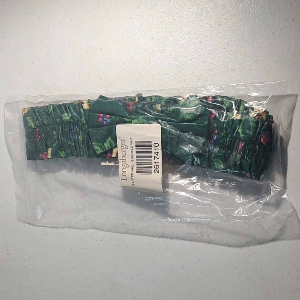 Longaberger Medium Fabric Garter In Emerald Vine Fabric - Basket Accessory